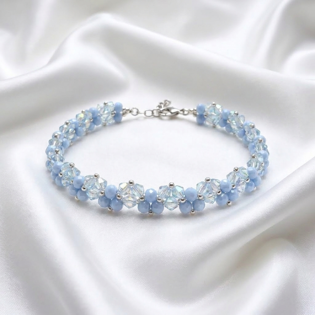Korálkový Náramek Vivien Baby blue 