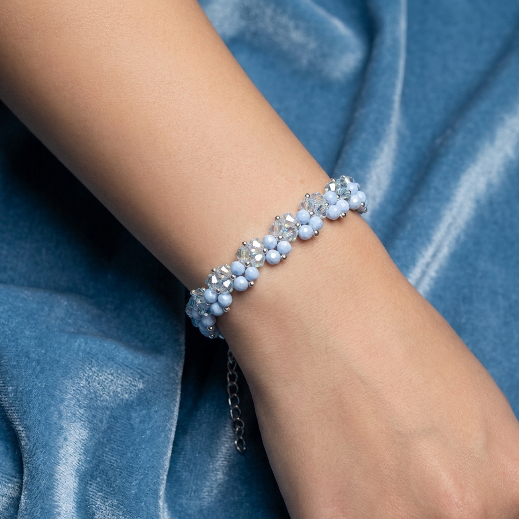 Korálkový Náramek Vivien Baby blue 