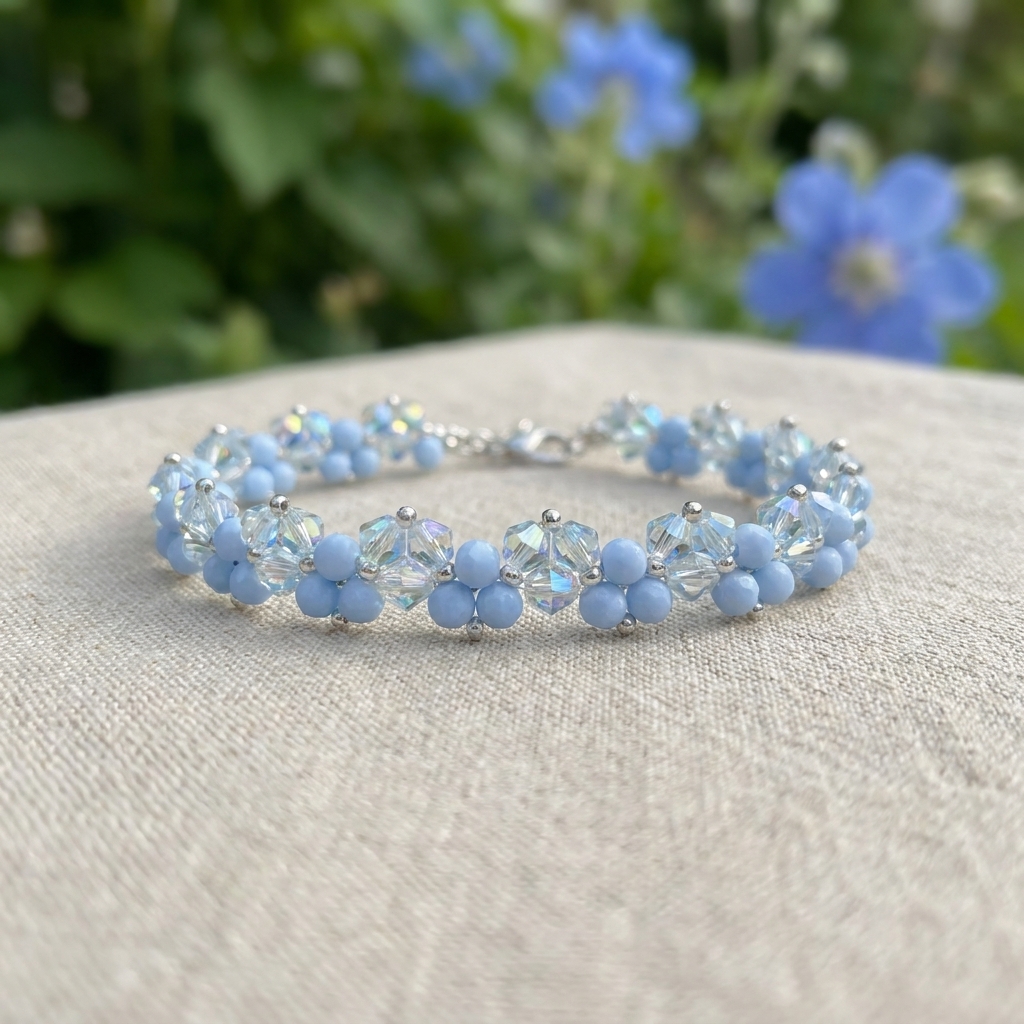 Korálkový Náramek Vivien Baby blue 