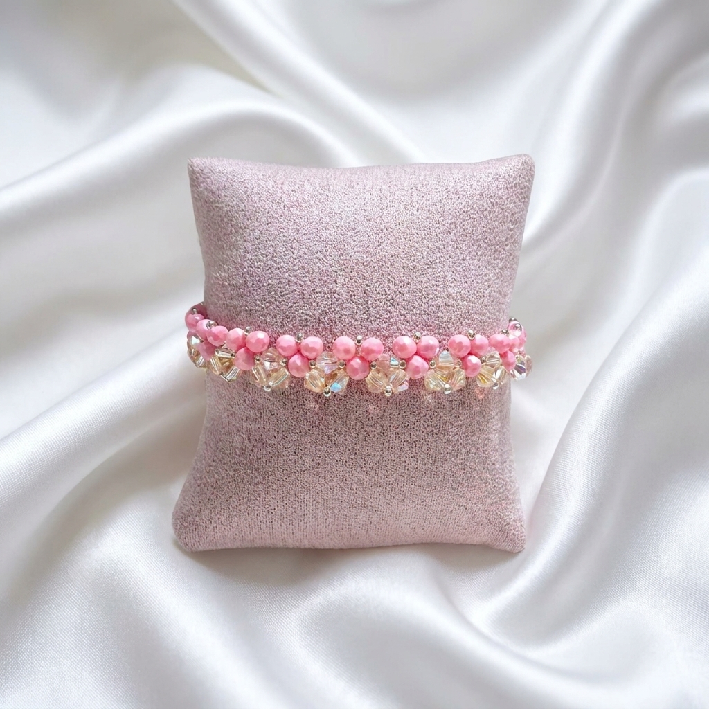 Korálkový Náramek Vivien Pink 