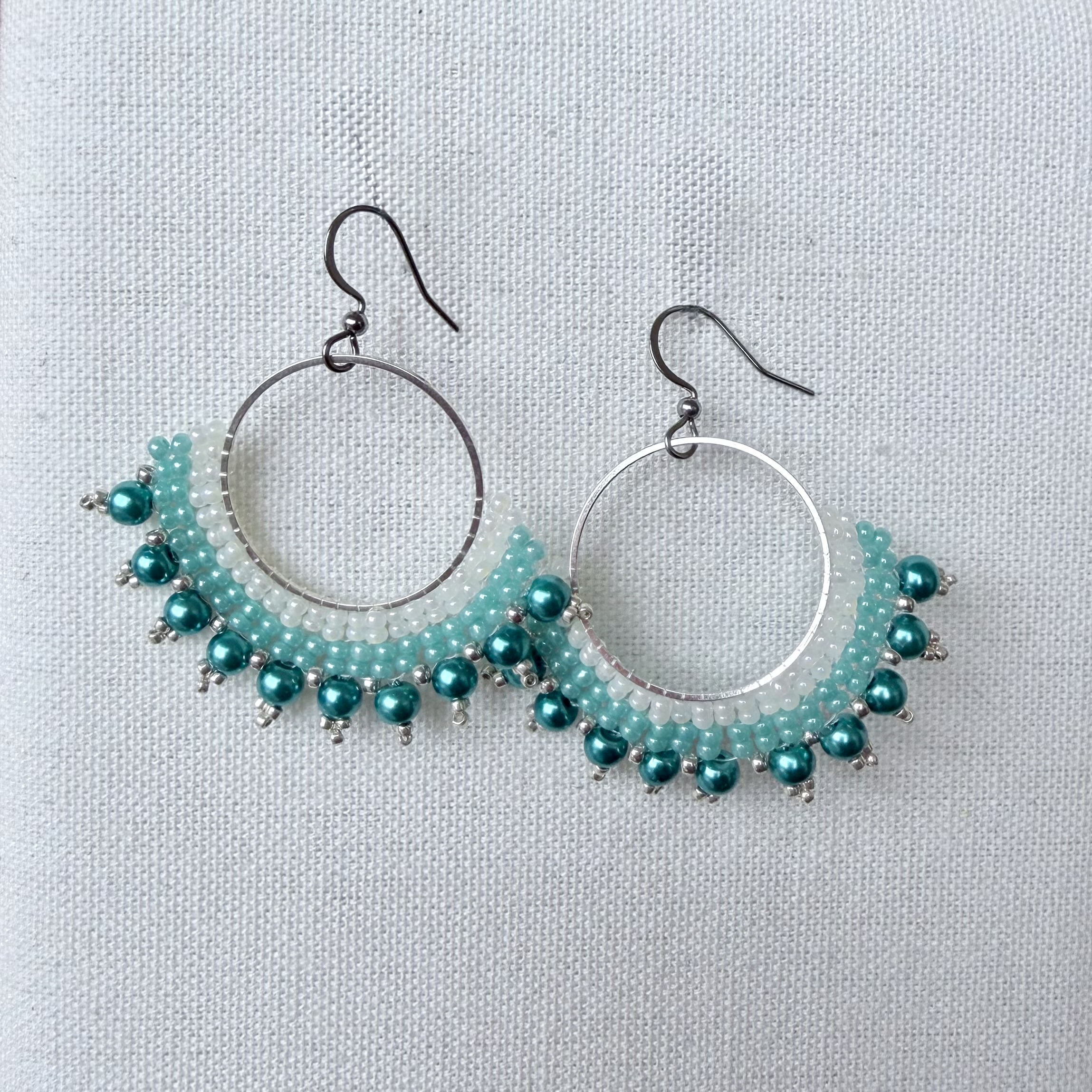 Náušnice Kruhy tyrkysové