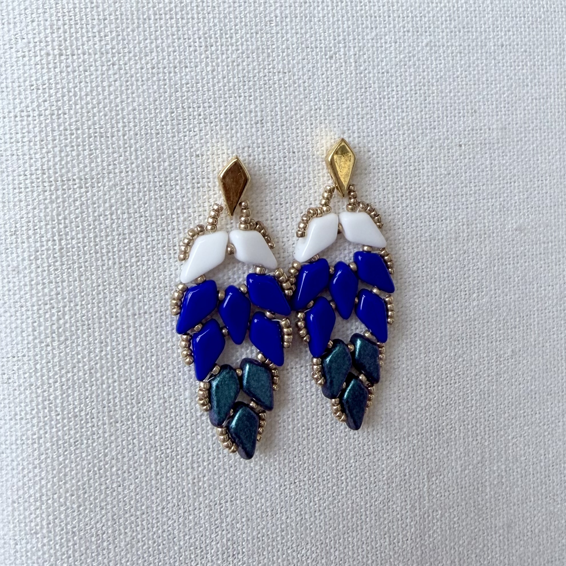 Náušnice Paví peří Royal Blue