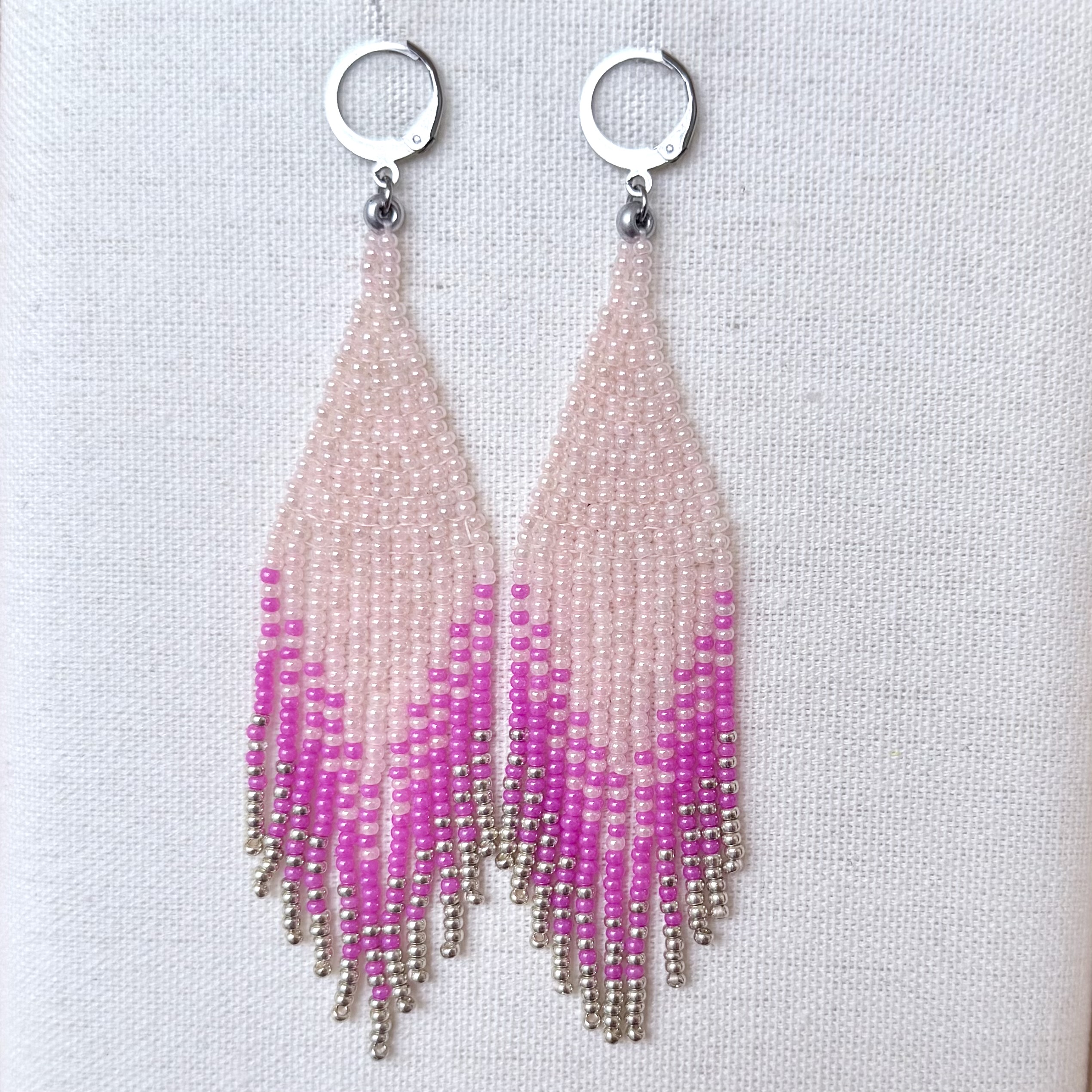 Ombré náušnice jemně blyštivé Pink Harmony