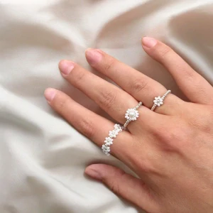 Sada prstenů Minimalism silverwhite