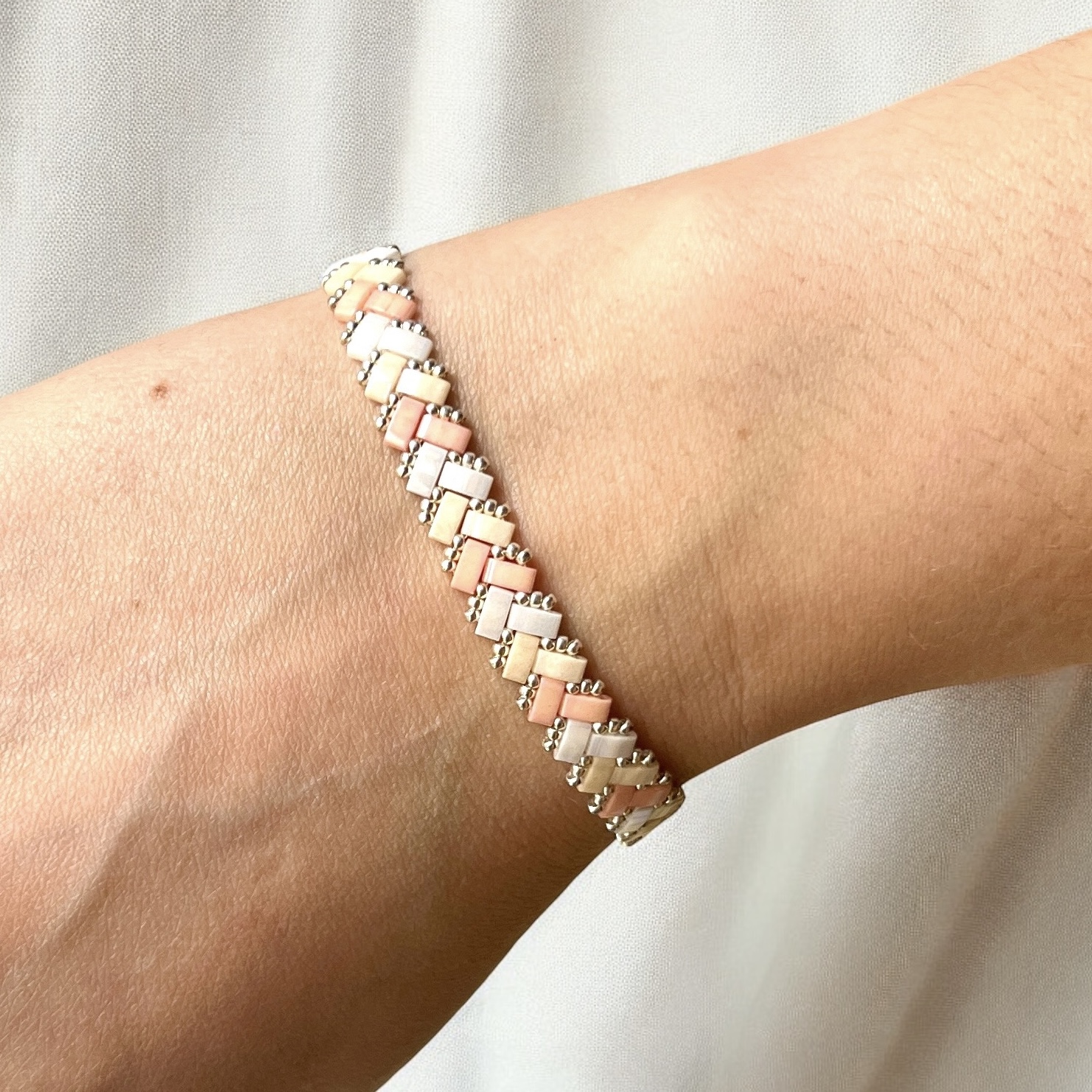 Náramek Miyuki Tila Beige