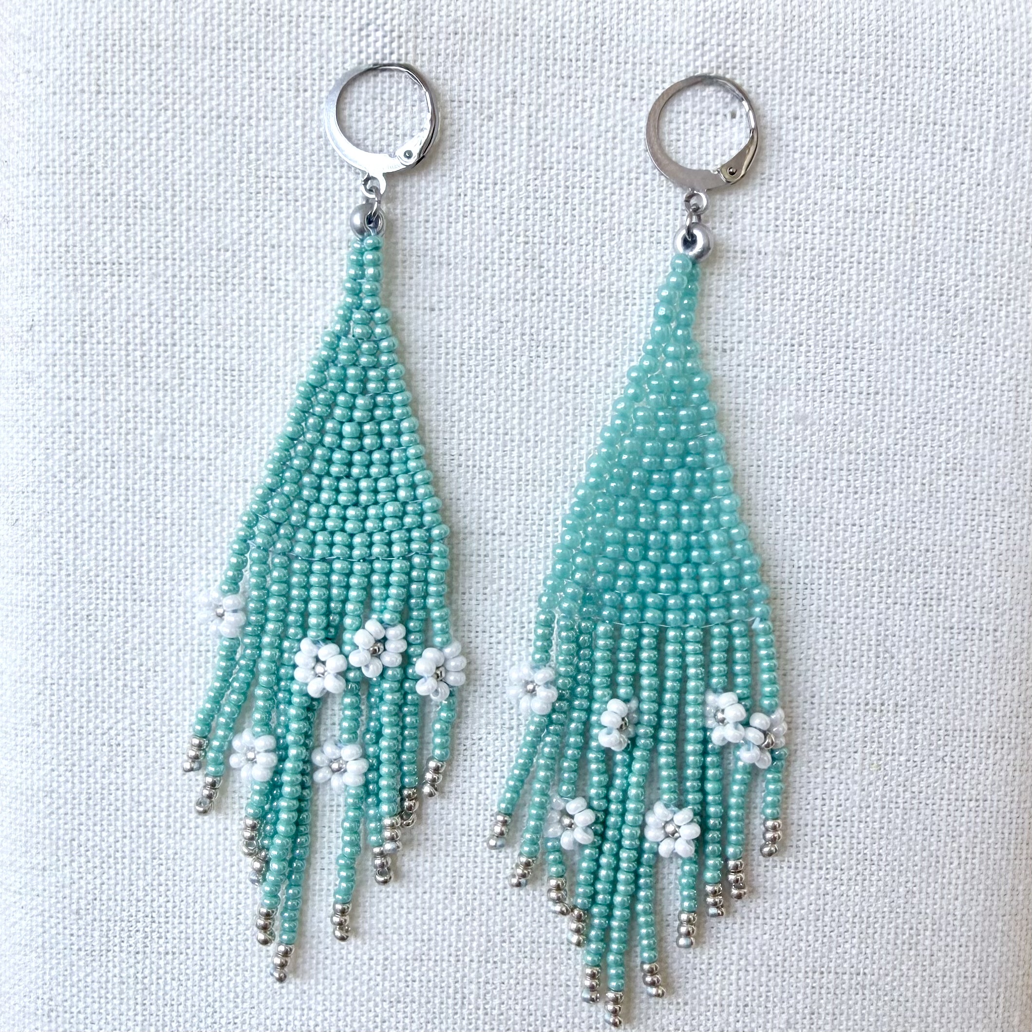 Náušnice Gentle Flowers Greenish