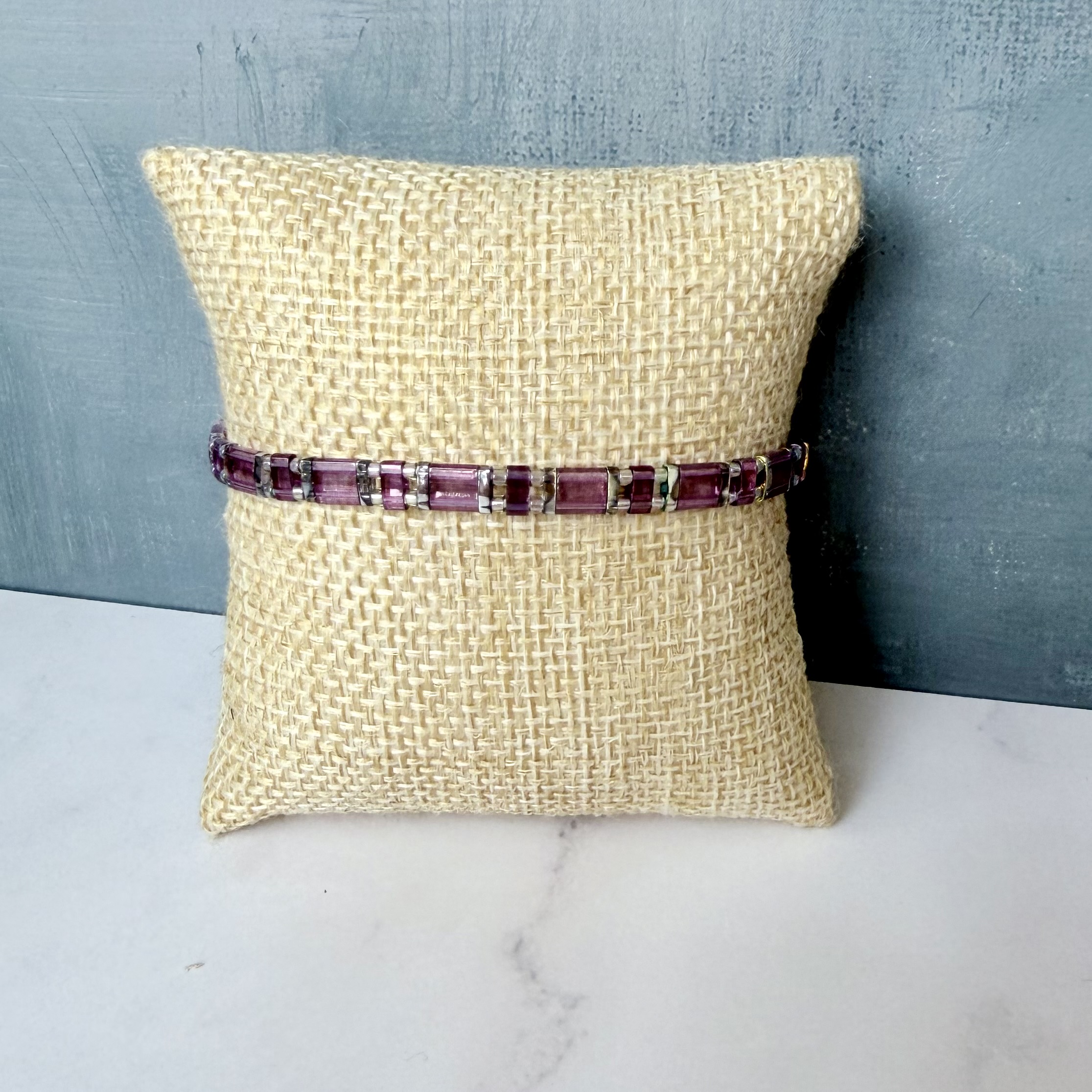 Elastický Miyuki náramek Lavender Haze