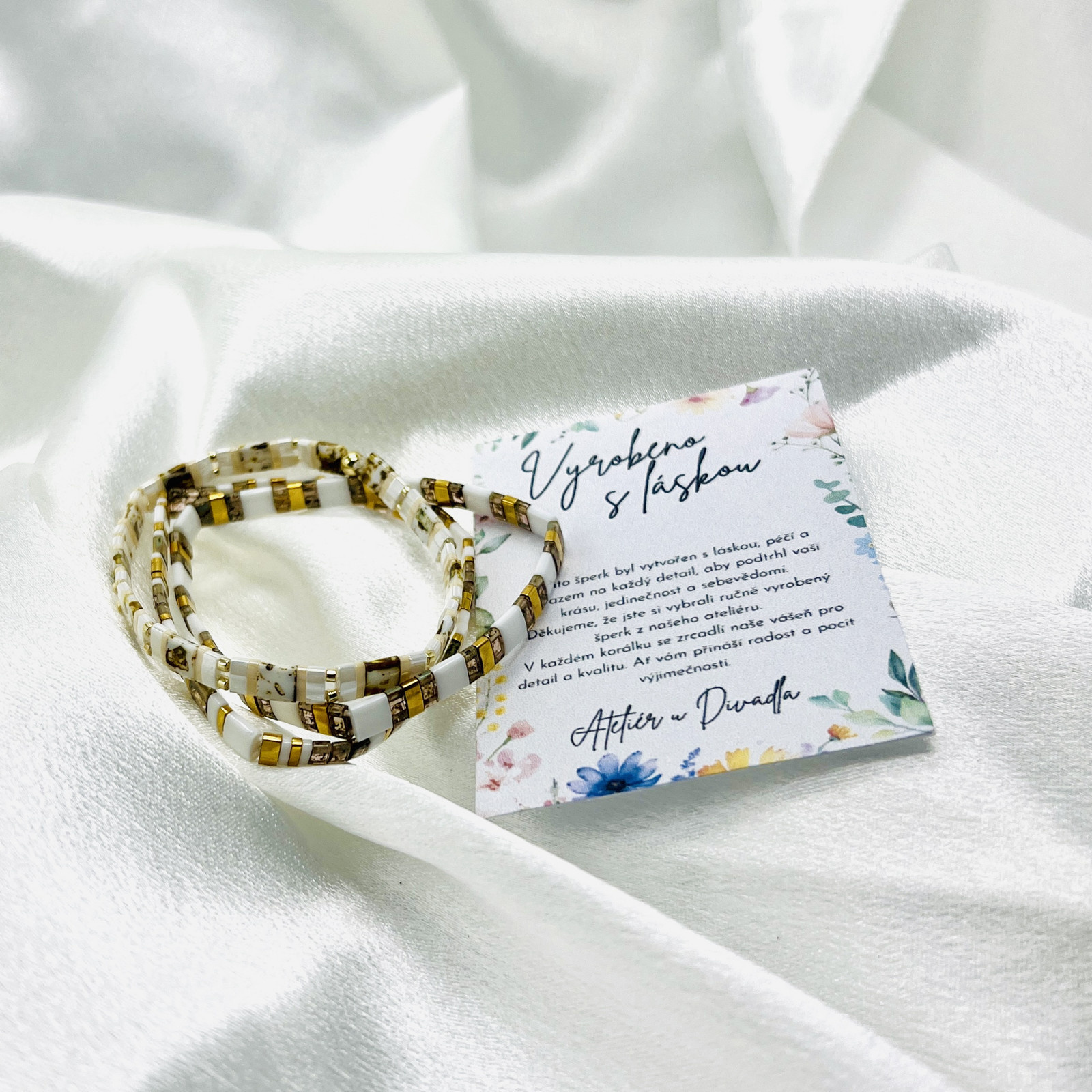 Sada Miyuki náramků White Shimmer