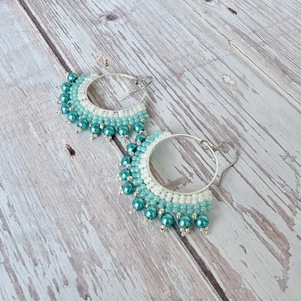 Náušnice Kruhy tyrkysové