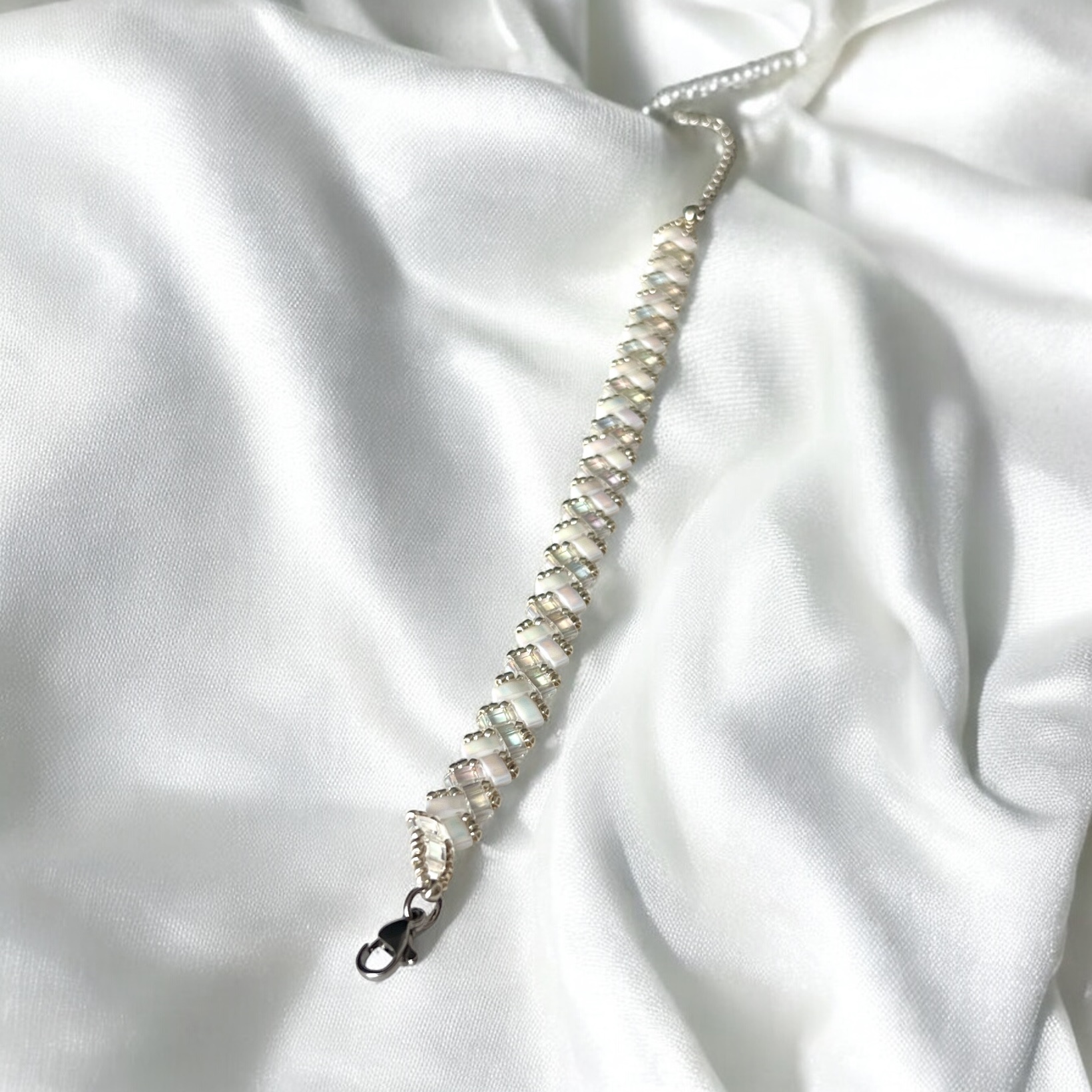 Náramek Miyuki Tila Silverwhite