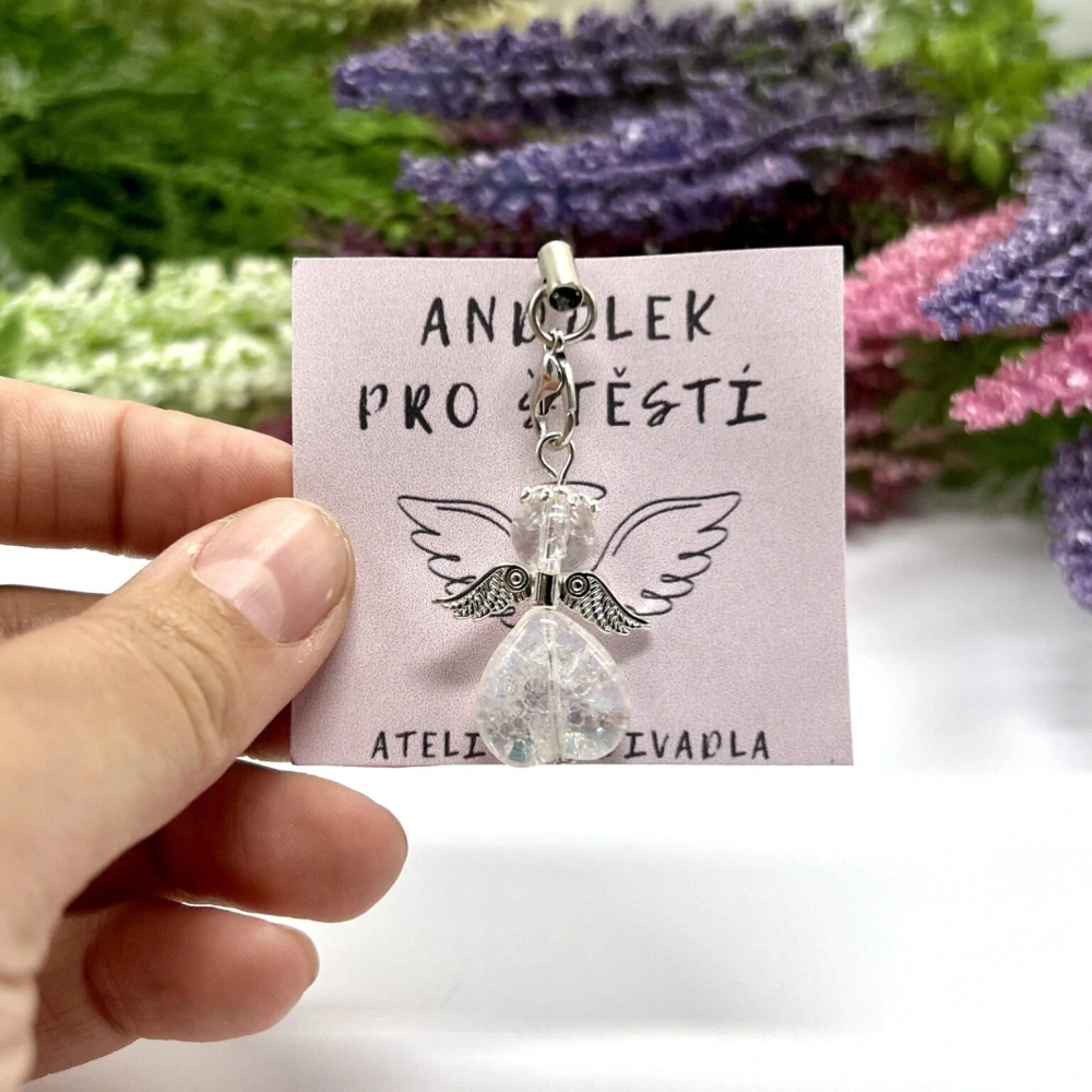 Andílek pro štěstí – bílostříbrná