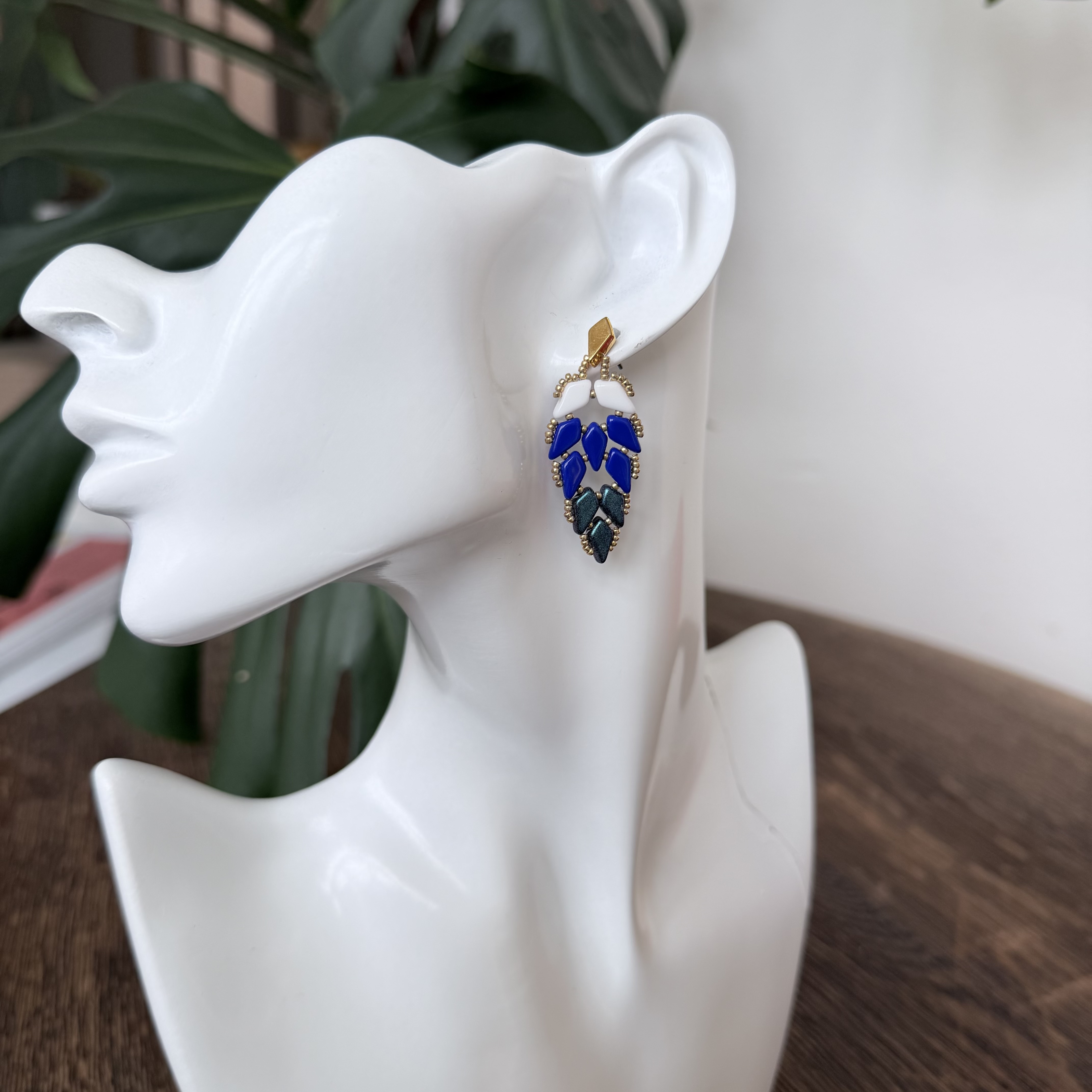 Náušnice Paví peří Royal Blue