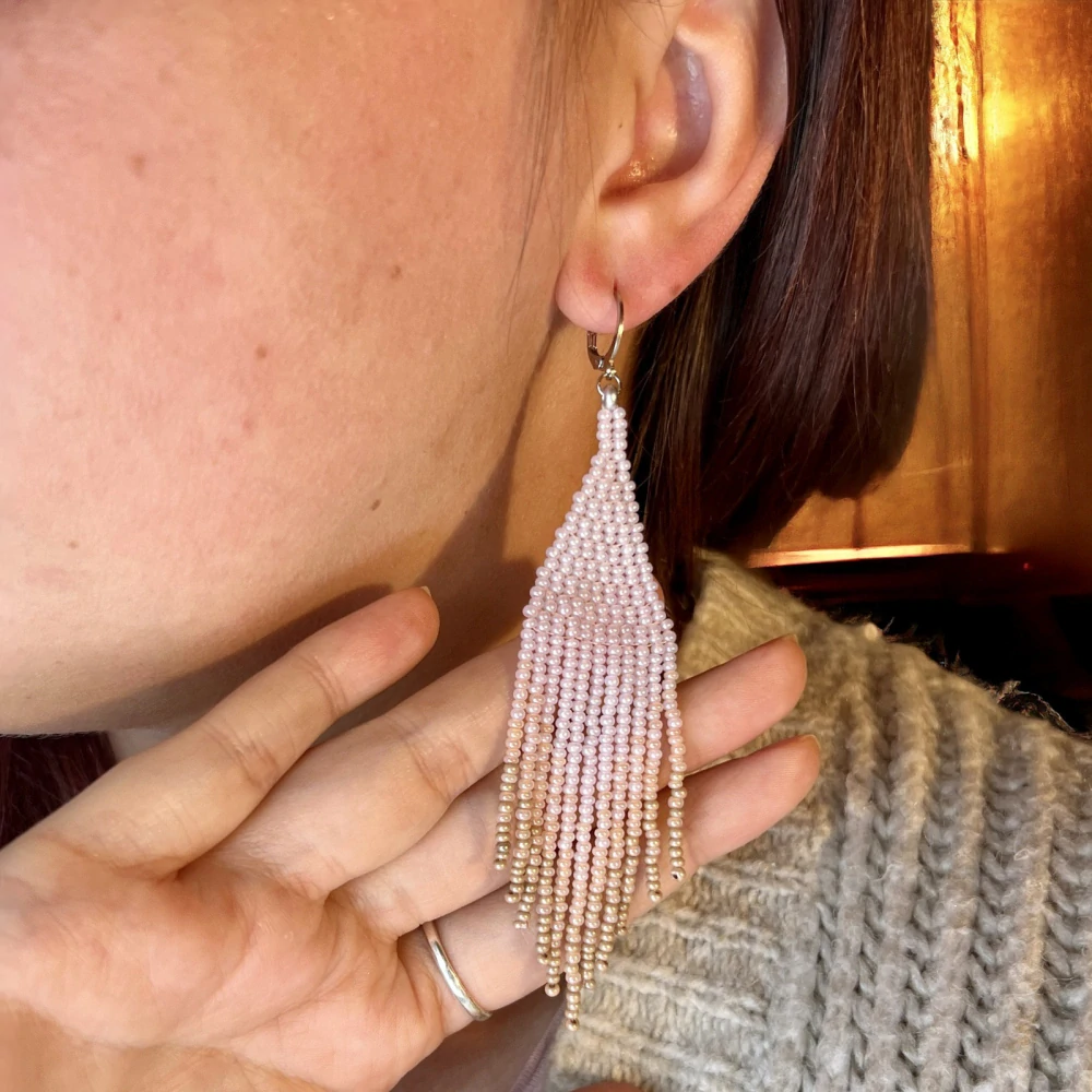 Ombré náušnice jemně blyštivé Pinkie