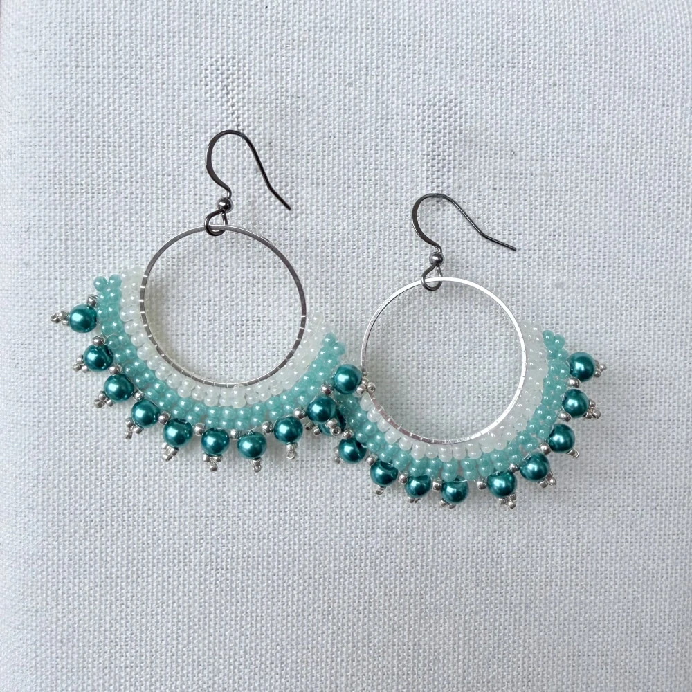 Náušnice Kruhy tyrkysové