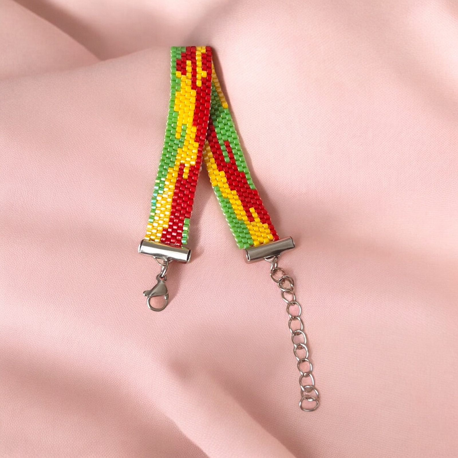 Ručně šitý náramek Miyuki Delica Rasta