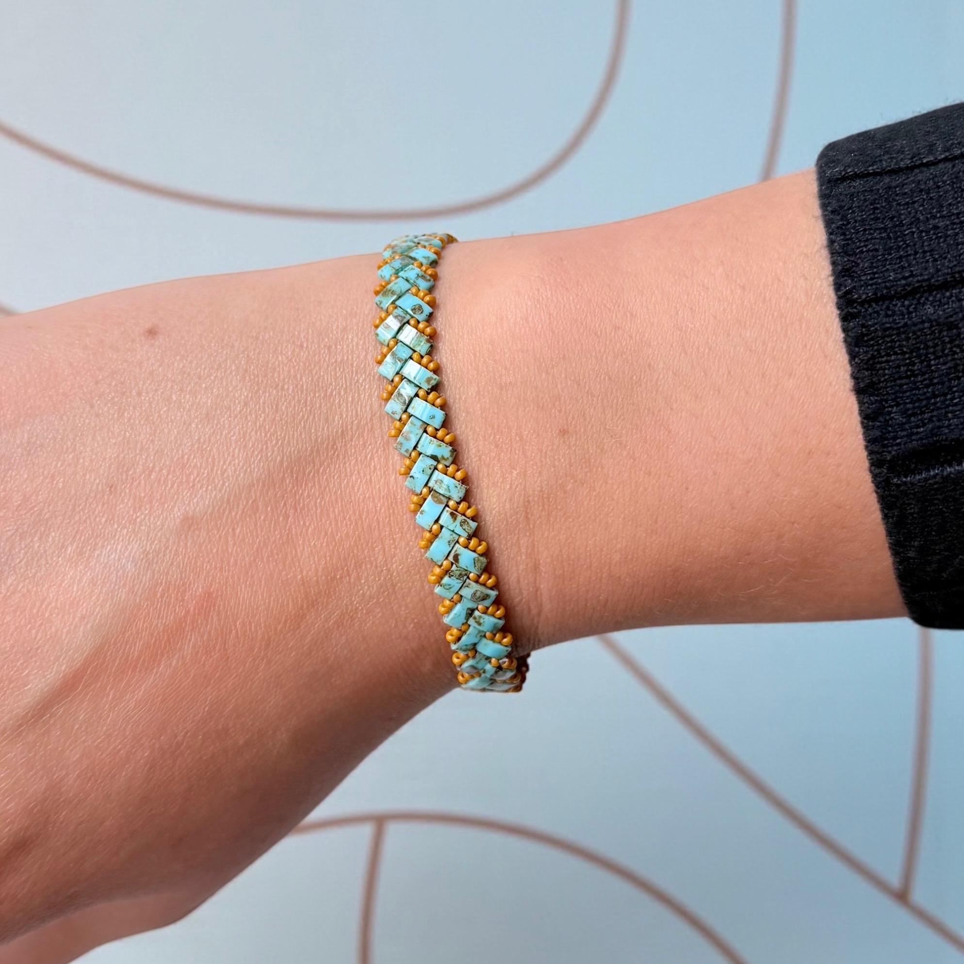 Náramek Miyuki Tila Tyrkys